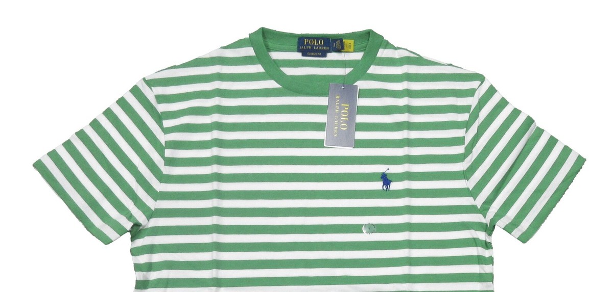 Polo Ralph Lauren Men's Green/White Stripe Classic Fit Short