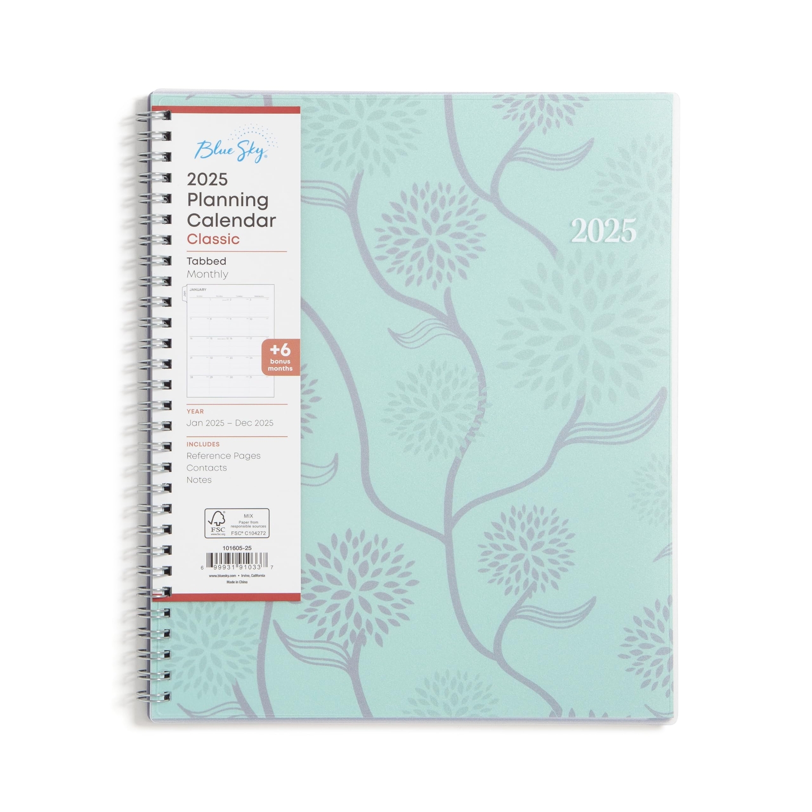 Blue Sky 2025 Monthly Planner Calendar January 2025 - December 2025 8