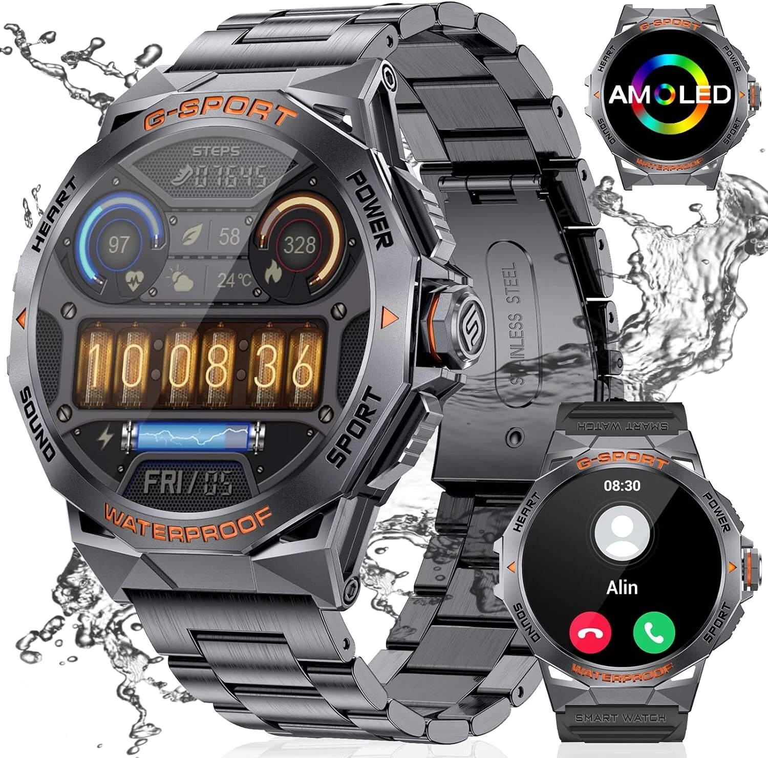 Smart Watch Men Women with Phone Function Wristwatch Sports Watch for Android IOS