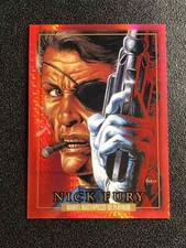 Nick Fury 2024 Marvel Masterpieces 92 Platinum #64 Red Prism /492