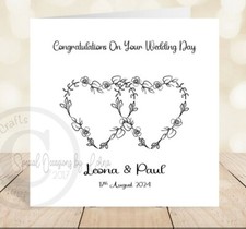 Handmade  personalised Wedding card Daughter Sister Granddaughter Niece Son  W02