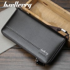 Men's Long Wallet Credit Card Holder Purse Large Capacity Leather Clutch Handbag