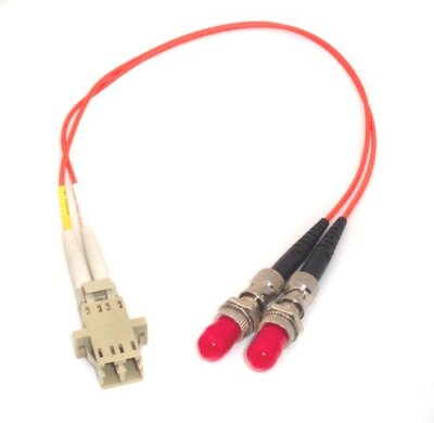 1ft Fiber Optic Adapter Cable LC (Female)-ST (Female) Multimode 62.5/125 Duplex