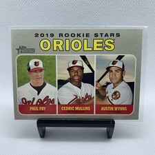 2019 Topps Heritage Cedric Mullins, Fry, Wynns #343 Orioles Rookie Stars RC