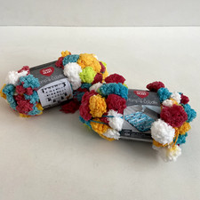Red Heart Pomp a Doodle Quirky Net Wt 3.5oz 14 Yards Eac Lt of 2 Multicolor Blue