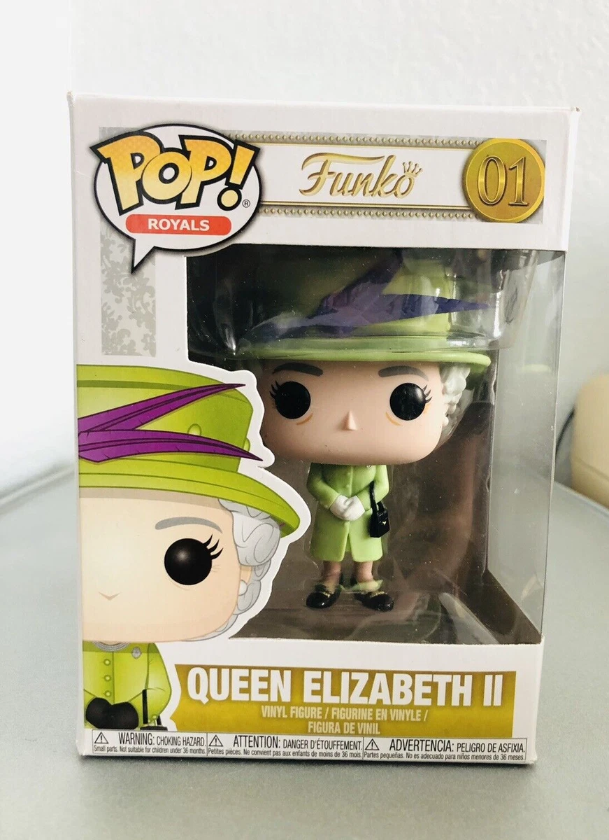 Funko POP! Royals Queen Elizabeth II #01 Royal Wedding Green Dress AS IS