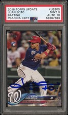 JUAN SOTO SIGNED 2018 TOPPS UPDATE #US300 AUTOGRAPHED NATIONALS RC PSA 9/10 AUTO