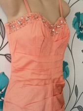 Ladies Coral Jewelled Bodycon Dress By Lipsy London Size 12 New & Tagged @ £65!