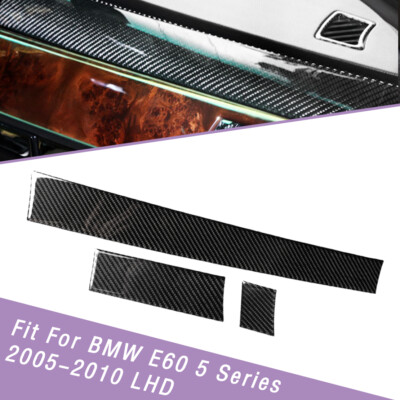 Auto Carbon Fiber Dashboard Panel Decor Cover Trim For BMW E60 5 Series 2005-10