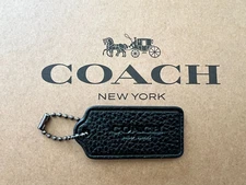 COACH Logo New York Hang Tag Charm Purse with Chain in Pebble Leather 2'' x 1"