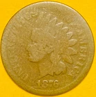 1876 U.S. INDIAN HEAD CENT PENNY 1c COIN (G-Good)