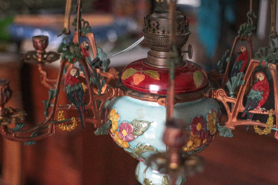 Suspension bronze ancienne Napoléon III, lampe de plafond, ceiling lamp, XIXe - Photo 4/4