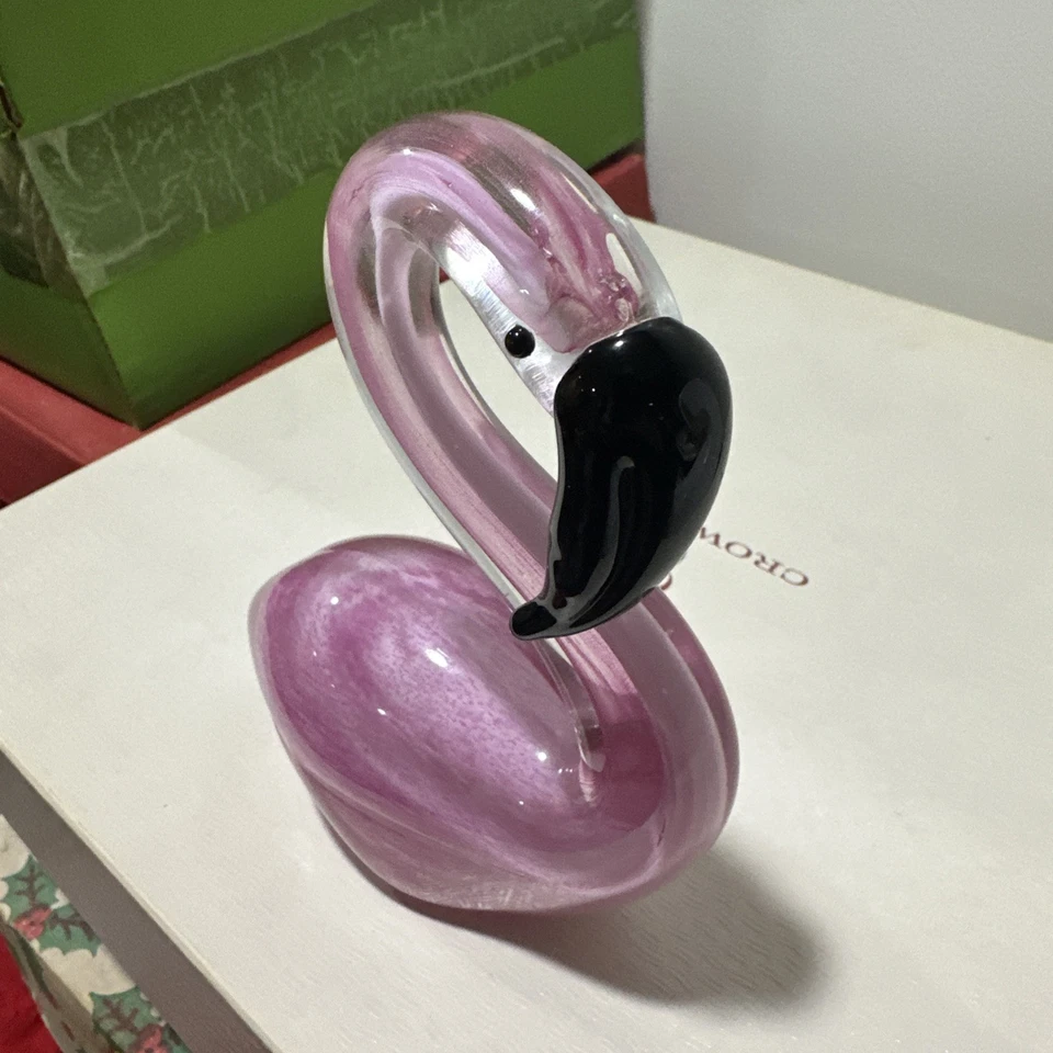 Vibrante Flamenco Tropical 6.5" Alto Arte Vidrio Estilo Murano (Sin Marca) Foto 3 de 4