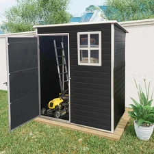 Resin Shed Outdoor 5'x3' Storage Shed with Floor & Window for Garden Waterproof