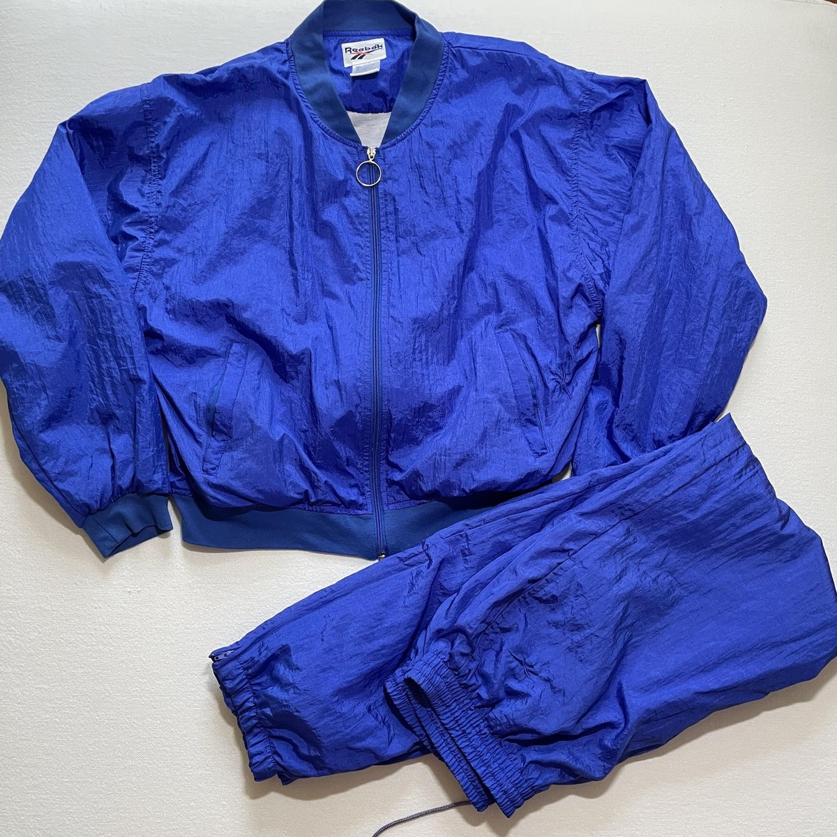 Jacket Royal Blue Windbreaker Pants Vintage Reebok Tracksuit Mens