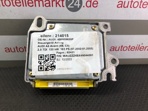 214015 Steuergerät Airbag AUDI A6 Avant (4B, C5) 4B0959655P 2.5 TDI