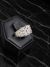 925 Sterling Silver Nugget Ring - Diamond Cut