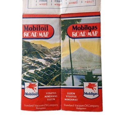 Scarce Vintage 1948 Standard-Vacuum Oil Philippine Road Map, Mobilgas, 2 Sided