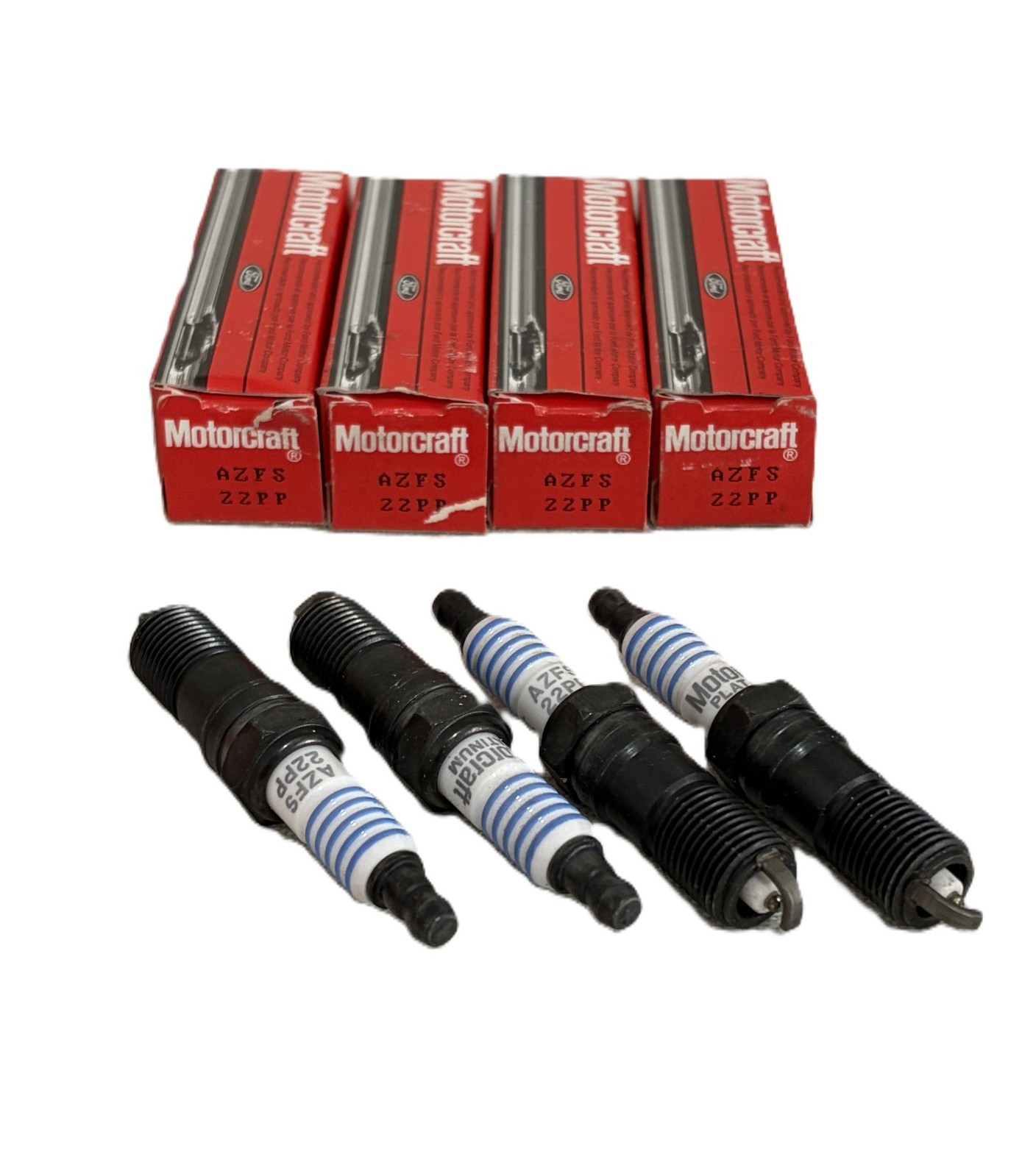 New Motorcraft OEM AZFS22PP SP-432 Spark Plugs Set of 4 