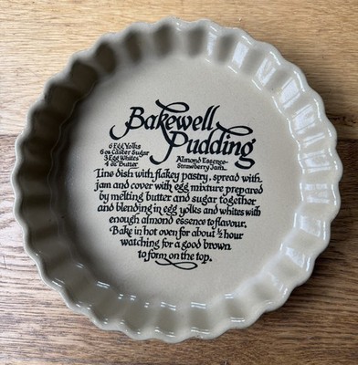 Pearson s of Chesterfield Bakewell Pudding 9  Tortenform Vintage Steinzeug