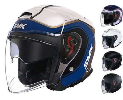 SMK GTJ Motorcycle/Scooter/Moped Open Face Cheap/Budget Visor Helmet
