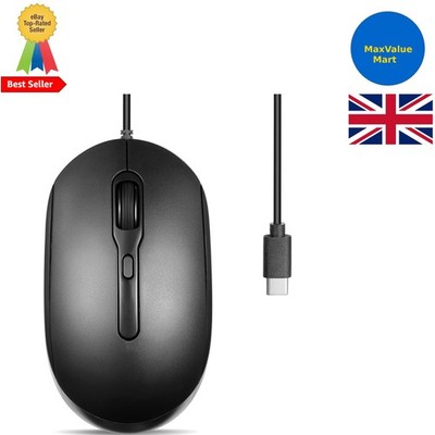 PERIMICE-222C USB Typ-C kabelgebundene optische Maus - leiser Klick & einstellbare DPI