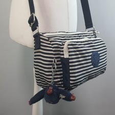 Borsa a tracolla KIPLING blu navy a righe tracolla bicolore tessuto gorilla bag charm