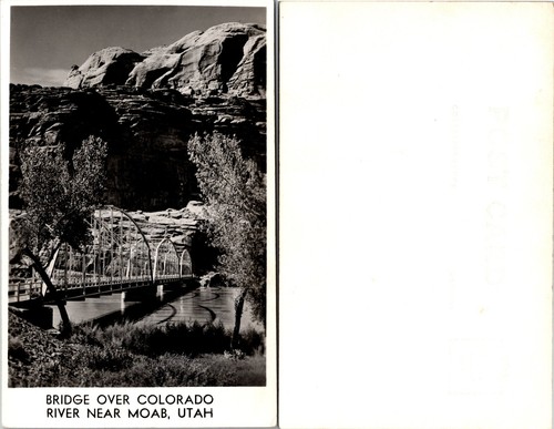 RPPC Brücke über Colorado River in der Nähe von Moab Utah Foto Postkarte