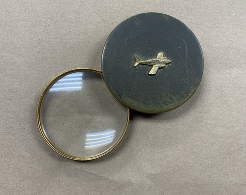 Antique Round Fold Flip Out POCKET MAGNIFYING GLASS LOUPE Brass