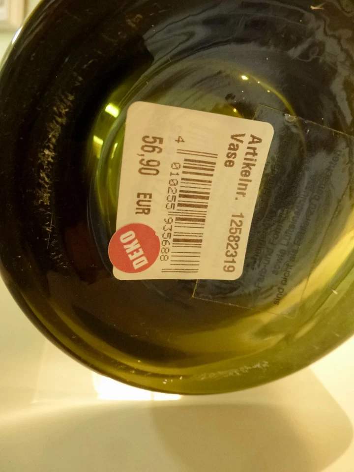 2 sehr große Vasen - Kaheku, Glas, grün, dekorativ, schwer, unbenutzt, Top-Zust. - Bild 4 von 4