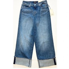 NYDJ Women's Size 4 Deep Water Lake Wash Teresa Wide Leg Wide Cuff Jeans