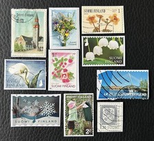 Lot de 10 timbres de Finlande années diverses Sur Frag - Stamps Briefmarken E50