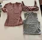 Skims Cotton Jersey Tee Muscle Tank Bra Bundle Lot S/M Stretch Lounge Red Gray
