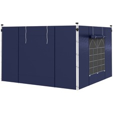 Outsunny 3x3(m) or 3x6m Pop Up Gazebo Side Panels Replacement, 2 Pack, Blue