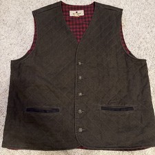 Vintage Late 90  s Woolrich Saddle Vest Buffalo Plaid Lined Large