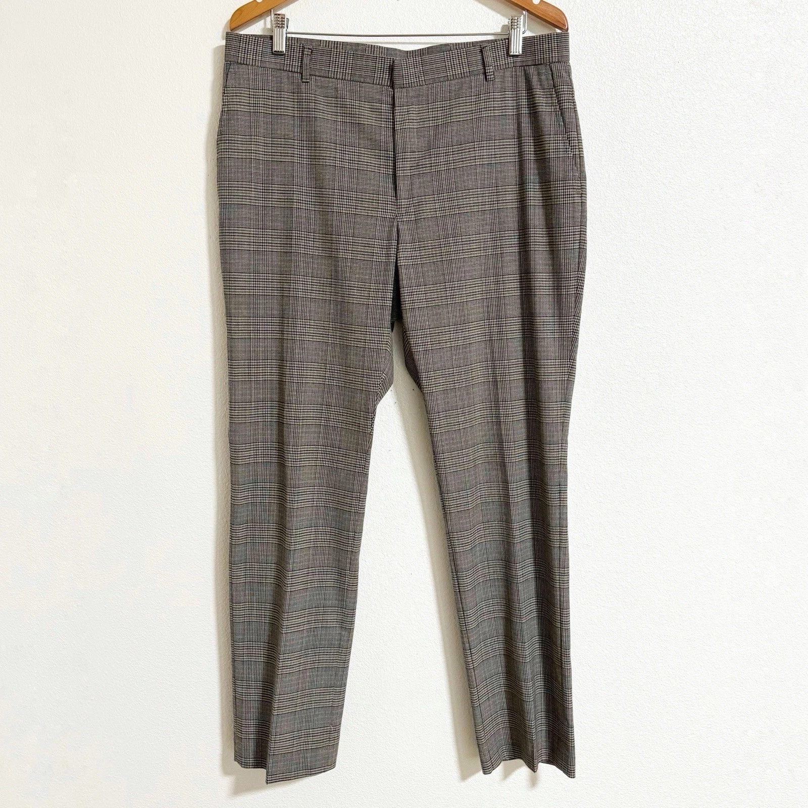 Tommy Hilfiger Glen Plaid Trousers Gray 36W