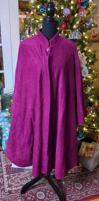 Anthony Richards Fleece Poncho Walking Cape One Size Burgundy, Soft