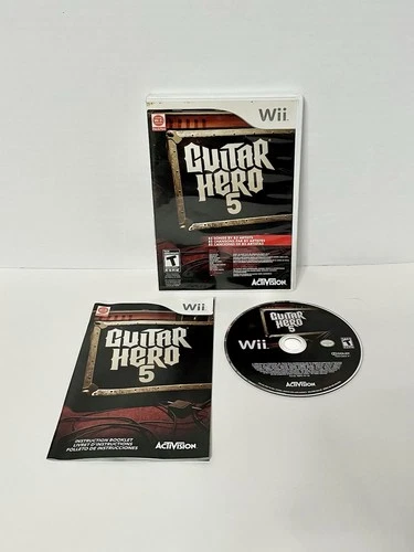 Guitar Hero 5 (Nintendo Wii, 2009) CIB Complete Tested