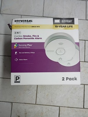 USI 2-Pack 10-Year Battery Combination Smoke and Carbon Monoxide Detector. New
