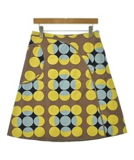 MARNI Knee-length Skirts BrownxYellowxLight blueetc. Dot Pattern 2200707138916