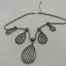 Beautiful Five Pendant Neckless. Lobster Claw Clasp And Safety Chain. 21” Long