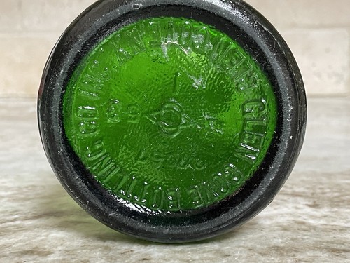 Botella de vidrio verde soda zarzaparrilla seca cubana vintage de 12" de alto - Imagen 10 de 17