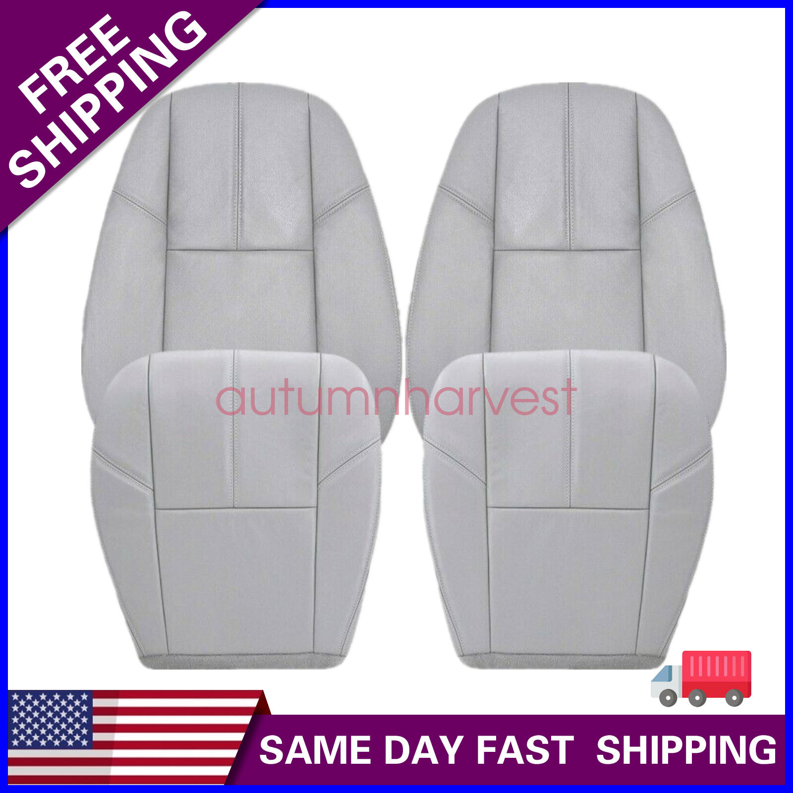 Driver Leather Seat Cover Gray 833 For Chevy Silverado 1500 2500 3500 2007-2014
