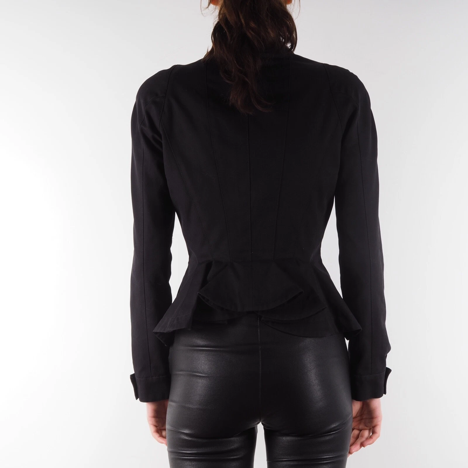 Autentica rara giacca blazer donna Alexander McQueen 2011 nera 42 S piccola
