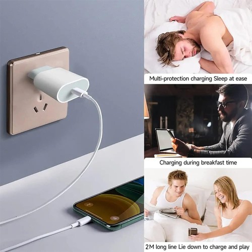 Chargeur Rapide iPhone, 20W Chargeur avec Câble USB C 1m Certifié - Afbeelding 7 van 7