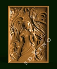 3D STL Model THE GIRL 3 for CNC Router 3D PRINTER Aspire Artcam Engraver Milling