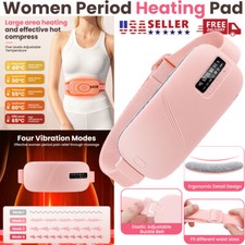 Electric Vibrating Menstrual USB Heating Pad Belt For Period Pain Relief Cramps