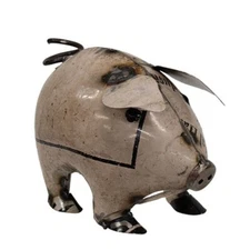 NEW PRIMITIVE PIG RECYCLED METAL 5"T x 7"W x 4"D Aged Rustic FARMHOUSE Country