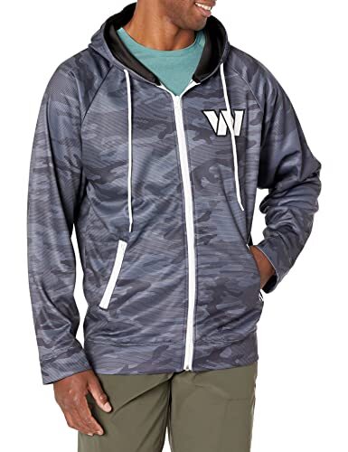 Мужская толстовка Zubaz NFL Washington Commanders с капюшоном на молнии в тон черному камуфляжу