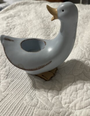 PartyLite Soft Blue Chatty Duck Candle Holder Tea Light 